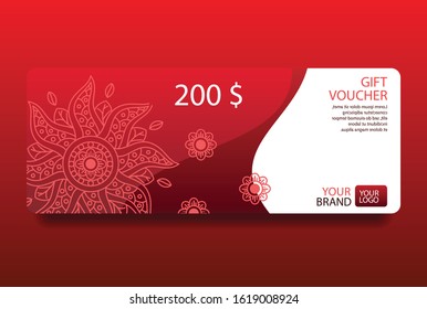 Creative Red Color Gift Voucher Template