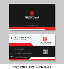 Color rojo creativo Plantilla de diseño de tarjeta de visita