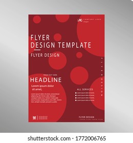 Creative red colour flyer template design