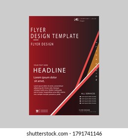 Creative  red colour flyer template design 