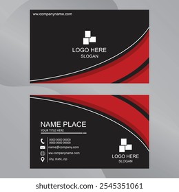 Plantilla de diseño de tarjeta de visita elegante roja creativa para negocios. Tarjeta de visita minimalista oscura y roja
Vector. Solo adapta para ti.