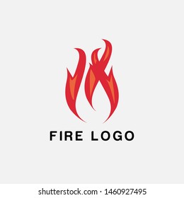 Creative Red Fire Flame Icon Logo design 