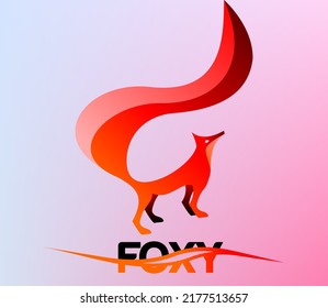 Creative Red Fox Logo Design Named Foxy