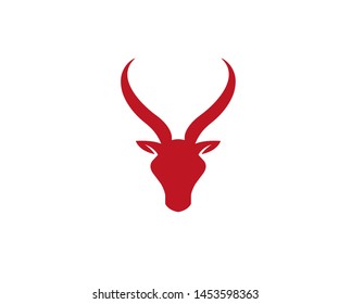 Creative Red Goat Head Logo Design Vector Symbol Illustration