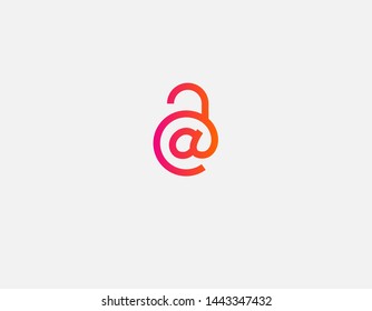 Creative Red Gradient Logo Letter A Email