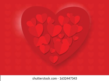 creative red heart for valentine's day vector