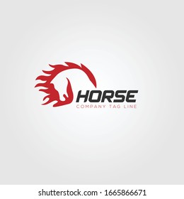 Creative red horse symbol logo design concept