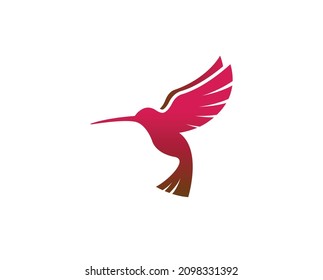 Creative Red Hummingbird Logo Vector Symbol Icon Sign Illustration