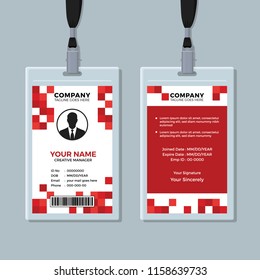 Creative Red ID Card Design Template