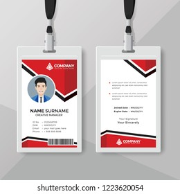 Creative red ID card design template