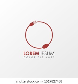 Creative Red Letter o Restaurant logo icon isolated on white background. Restaurant menu logo template with  fork and spoon symbol. Vector Illustration