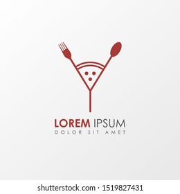 Creative Red Letter y Restaurant logo icon isolated on white background. Restaurant menu logo template with  fork and spoon symbol. Vector Illustration