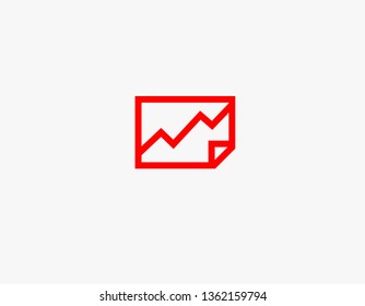 Creative red linear icon logo image paper