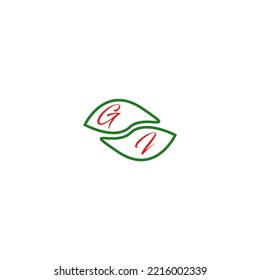 creative red logo with green shape for your company.