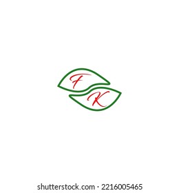 creative red logo with green shape for your company.