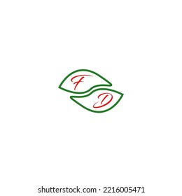 creative red logo with green shape for your company.