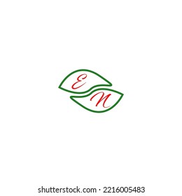 creative red logo with green shape for your company.