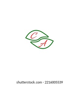 creative red logo with green shape for your company.