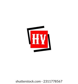 creative red logo, rectangle, white logo for company.