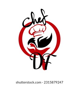 creative red logo, rectangle, white logo for company.