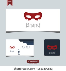 Creative red mask concept logo icon vector design