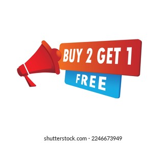 creative red megaphone and banner annoucement , special offer, vector design icon illustration