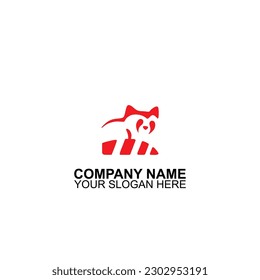 Creative Red Panda vector icon. Animal vector logo design with isolated background.	