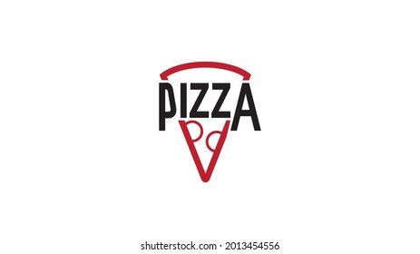 creative red pizza logo vector design illustration