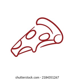Creative Red Slice of Pizza Cheese dripping Letter Logo Vector Design Symbol inspiration