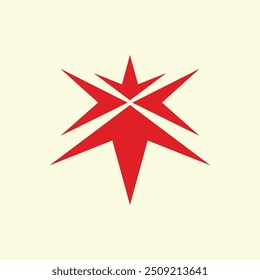 Creative Red Star Logo Design.