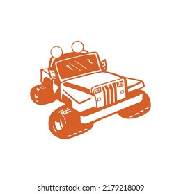 Tractor rojo creativo aislado en blanco, diseño vectorial de vehículo