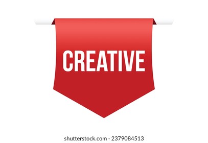 ilustración de banner de vector rojo creativo aislado en fondo blanco