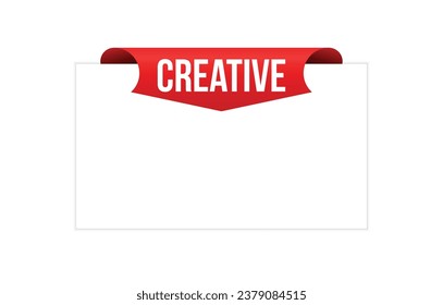 ilustración de banner de vector rojo creativo aislado en fondo blanco