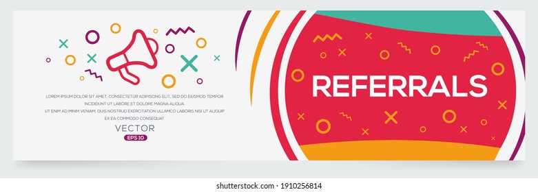 Texto creativo (referencias) escrito en burbuja de voz, ilustración vectorial.
