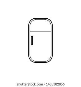 Creative refrigerator icon on white background