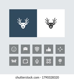 Creative Reindeer Icon with Bonus Icons.