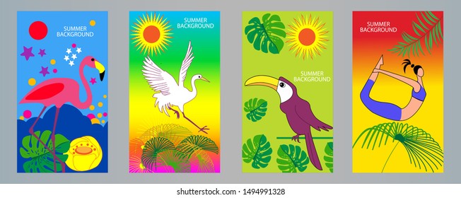 Creative relaxation and nature. Vector Illustration concept. Design template of summer background.