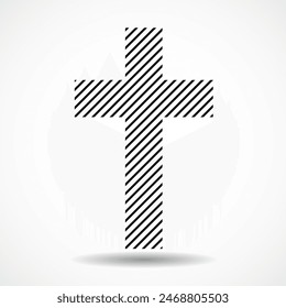 Creative religious Cross. Christian Symbol. Vector illustration