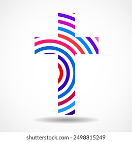 Creative religious Cross. Christian Symbol. Vector illustration