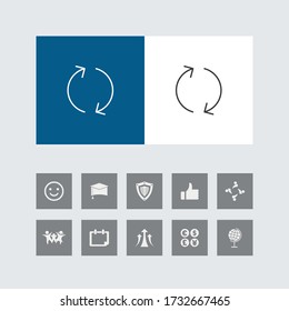 Creative Reload Line Icon with Bonus Icons. 