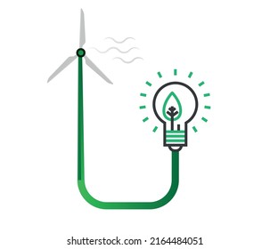 creative renewable energy concept. Green alternative energy. environmentally friendly, clean energy. Isolated vector illustration.
