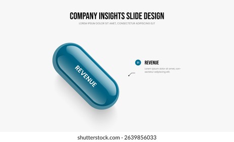 Creative Report 1 Step Diagram Frame Layout. Digital Strategy One Element Infographic Slideshow Design. Service Profile Slide Template Vector Illustration.