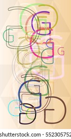 creative report with arrangement, slide above multiple Alphabet G vector background