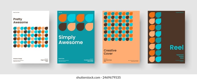 Kreativer Berichtsentwurf. Abstraktes Plakatlayout. In: Geometric Book Cover Vorlage. Flyer. Broschüre. Hintergrund. Geschäftspräsentation. Banner. In: Journal. In: Magazine. Broschüre. Portfolio. Flugblatt