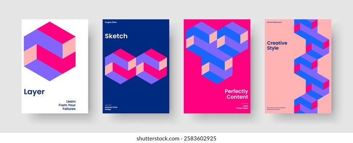 Creative Report Design. Geometric Book Cover Template. Modern Business Presentation Layout. Banner. Brochure. Poster. Flyer. Background. Journal. Advertising. Leaflet. Brand Identity. Newsletter