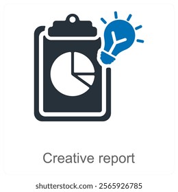 Creative Report and insight icon concept