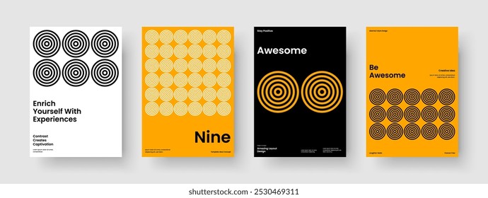 Layout des kreativen Berichts. Isolierte Broschüre Design. Abstrakte Vorlage für Geschäftspräsentationen. Buchumschlag. Poster. Hintergrund. Banner. Flyer. Broschüre. Markenidentität. Newsletter. Portfolio. Merkblatt
