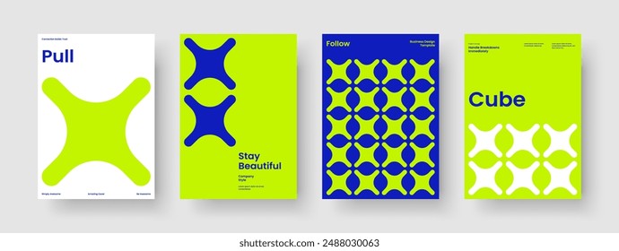 Kreatives Berichtslayout. Isolierter Business-Präsentationsentwurf. Abstrakte Flyer-Vorlage. Broschüre. Hintergrund. Buchumschlag. Banner. Poster. Brande Identität. Broschüre. Portfolio. In: Journal. Werbung