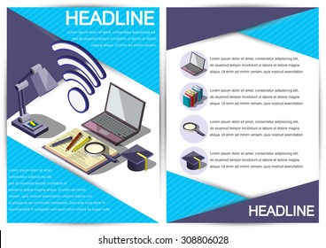 Creative Report Template Fl yer Brochure Vector Paper Design Template for info graphics and banners concept vector illustration
