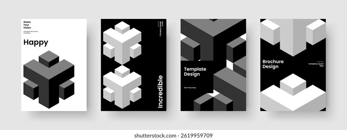 Plantilla de informe creativo. Diseño de presentación de negocios geométricos. Diseño de folleto aislado. Portada de libro. Cartel. Anuncio. Volante. Antecedentes. Cartera. Catálogo. Panfleto. Publicidad. Cuaderno